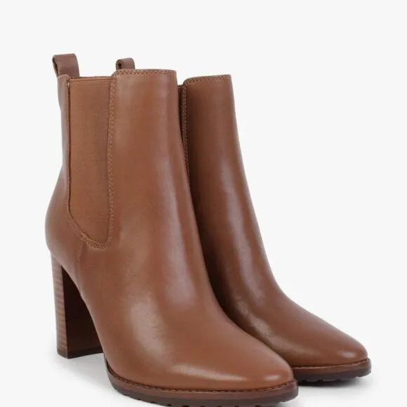 Lauren Ralph Lauren Mylah Polo Tan Leather Ankle Boots Women's Size 7.5