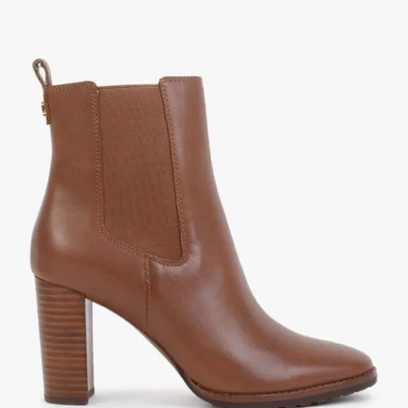 Lauren Ralph Lauren Mylah Polo Tan Leather Ankle Boots Women's Size 7.5