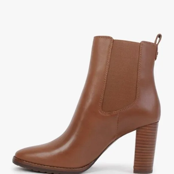 Lauren Ralph Lauren Mylah Polo Tan Leather Ankle Boots Women's Size 7.5