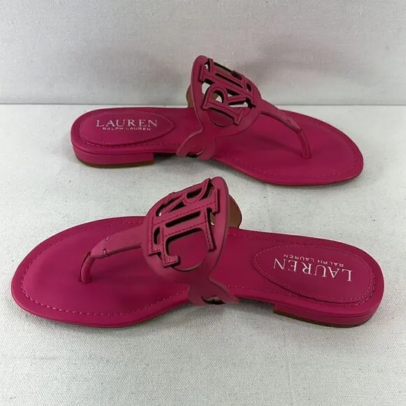 Lauren Ralph Lauren Audrie Leather Sandals- Pink- Size 5.5- NIB