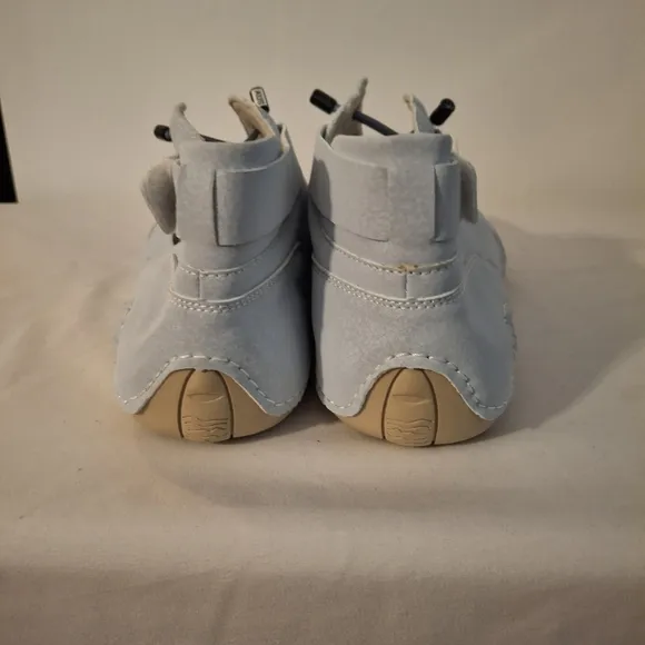 LDECK Men's Ankle Suede Tan and Baby Blue Athletic Shoes with Sporty Design