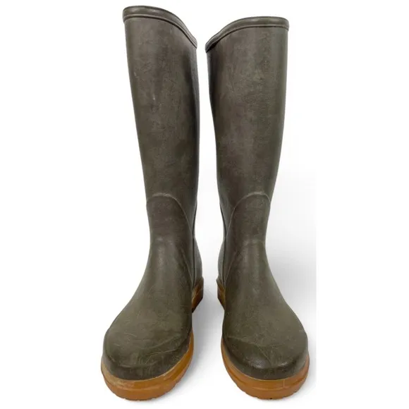 Le Chameau Boots Womens 40 US 9 Brown Tan Rubber Rain Wellington Pull On
