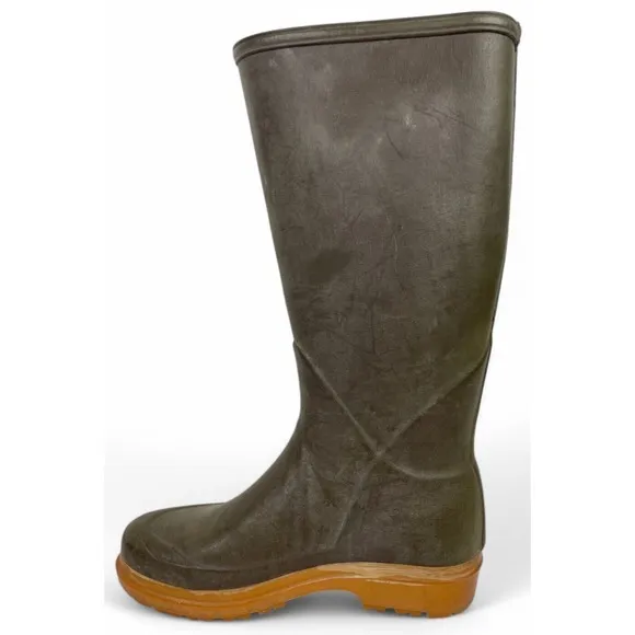 Le Chameau Boots Womens 40 US 9 Brown Tan Rubber Rain Wellington Pull On
