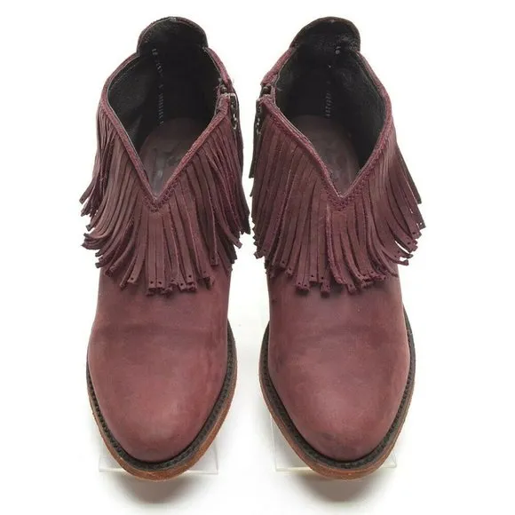 Liberty Black Faggio Tinto Western Fringe Boots 8 M