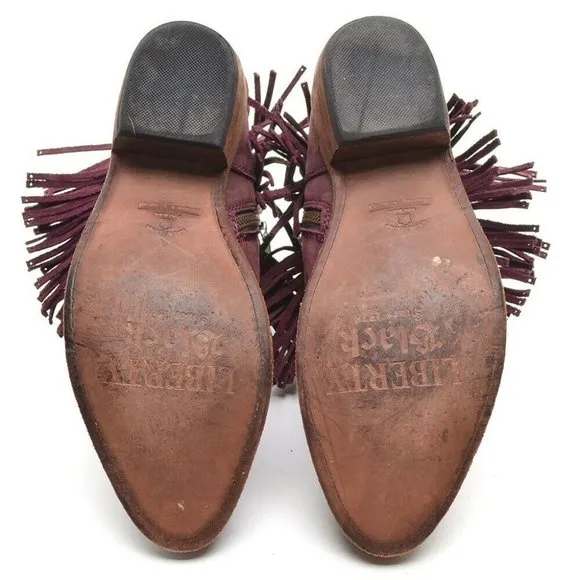 Liberty Black Faggio Tinto Western Fringe Boots 8 M