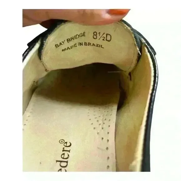 LIKE NEW Belvedere Bay Bridge Lace Up Oxford Shoes Men Size 8.5D Black Leather