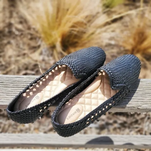 LIKE NEW Birdies Woven Starling Slip On Loafer Black Size 9.5