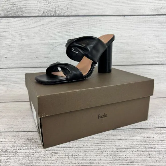 Linea Paolo Women's Black Imani Spring Heeled Sandals Size 9.5