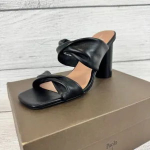 Linea Paolo Women's Black Imani Spring Heeled Sandals Size 9.5