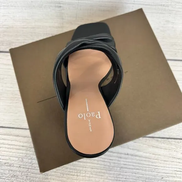 Linea Paolo Women's Black Imani Spring Heeled Sandals Size 9.5