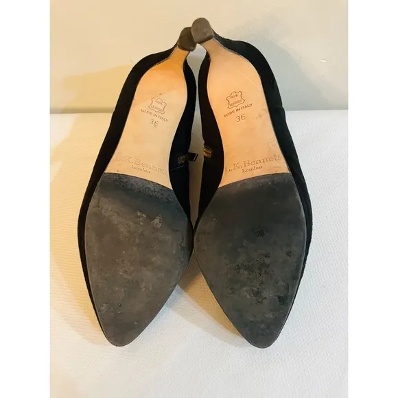 L.K. BENNETT LONDON Suede Black booties Shoes Size 36 A