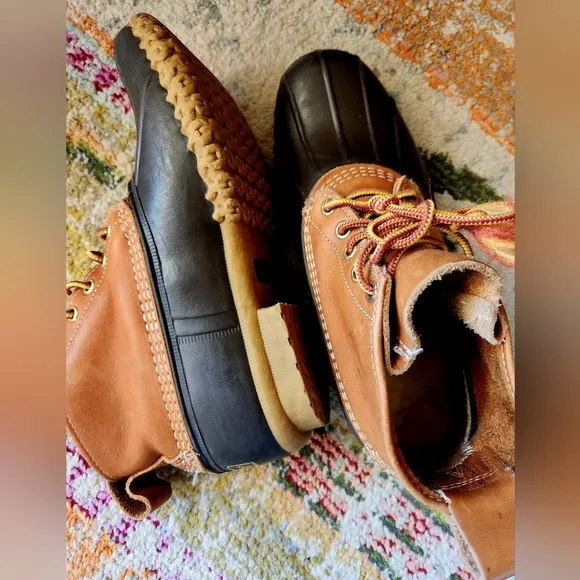 LL BEAN Bean Boots Waterproof Iconic 5 Eye Lace Ankle Rubber Leather Rain E 10