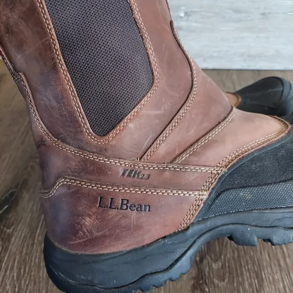 L.L. Bean Brown Leather Chelsea Boots with Rubber Sole