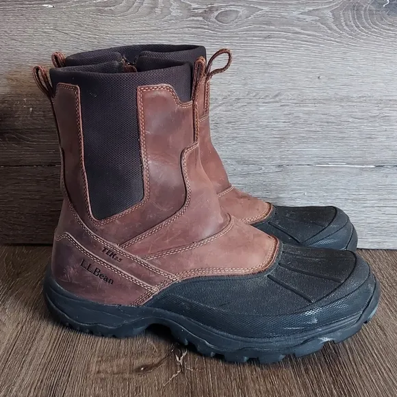 L.L. Bean Brown Leather Chelsea Boots with Rubber Sole