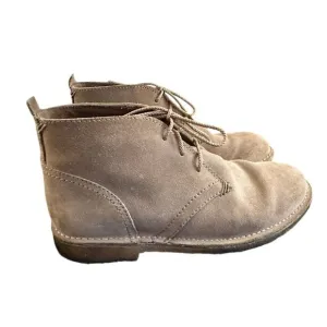 LL Bean Chukka Boots Suede Leather Tan Brown Gum Sole Mens Sz 9 Lace up