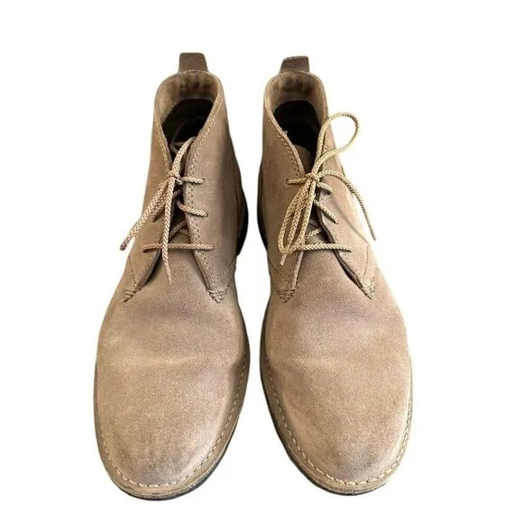 LL Bean Chukka Boots Suede Leather Tan Brown Gum Sole Mens Sz 9 Lace up