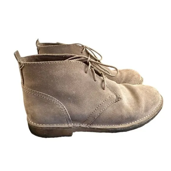 LL Bean Chukka Boots Suede Leather Tan Brown Gum Sole Mens Sz 9 Lace up