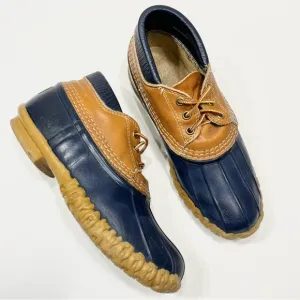 L.L. Bean Duck Boots Bean Boots Low Rubber Navy Blue Tan