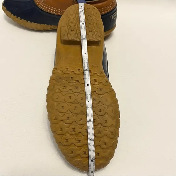 L.L. Bean Duck Boots Bean Boots Low Rubber Navy Blue Tan