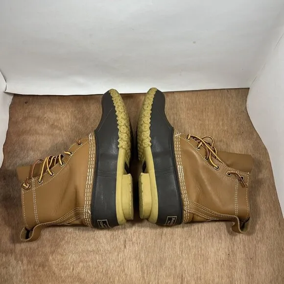 LL Bean Duck Boots Women Size 7 Rubber Moc Gum Shoes Low Top Brown Leather
