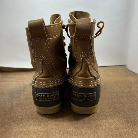LL Bean Duck Boots Women Size 7 Rubber Moc Gum Shoes Low Top Brown Leather