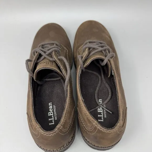 LL Bean East Point Oxford Shoes Leather Lace Up Brown Mens Size 8.5M