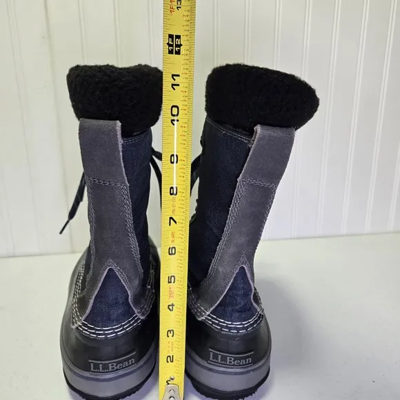 LL Bean Mens Blue Nylon Lace Up Removable Felt Waterproof Winter Boots Size 10 M