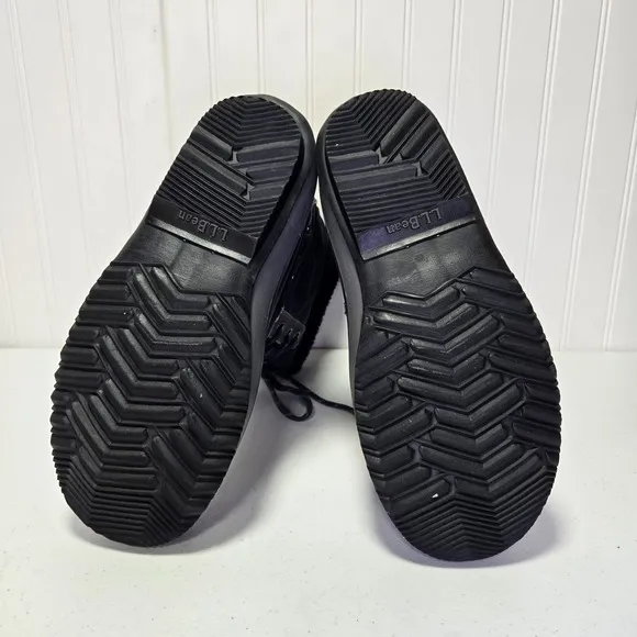 LL Bean Mens Blue Nylon Lace Up Removable Felt Waterproof Winter Boots Size 10 M