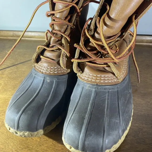 LL Bean Men’s Leather Rubber “Maine Hunting Shoe” Duck Boots Size 7 Bean Boots