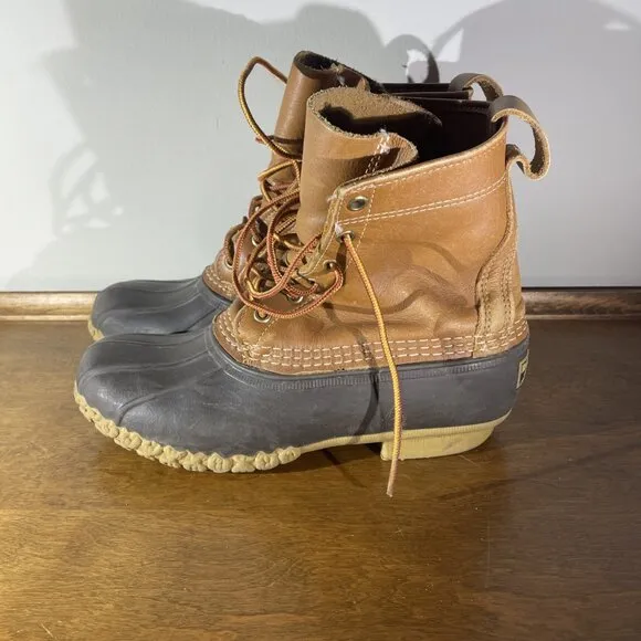 LL Bean Men’s Leather Rubber “Maine Hunting Shoe” Duck Boots Size 7 Bean Boots