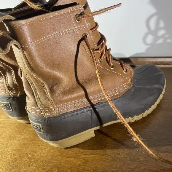 LL Bean Men’s Leather Rubber “Maine Hunting Shoe” Duck Boots Size 7 Bean Boots