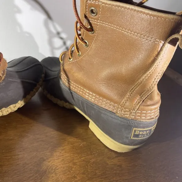 LL Bean Men’s Leather Rubber “Maine Hunting Shoe” Duck Boots Size 7 Bean Boots