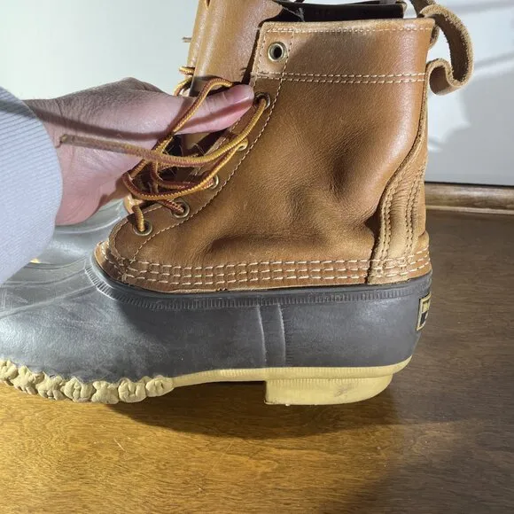 LL Bean Men’s Leather Rubber “Maine Hunting Shoe” Duck Boots Size 7 Bean Boots