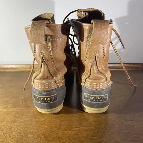 LL Bean Men’s Leather Rubber “Maine Hunting Shoe” Duck Boots Size 7 Bean Boots