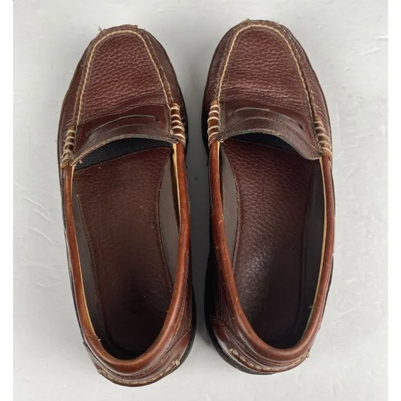 LL Bean Men's Size 10 D Allagash Leather Penny Loafer Shoes 244478 Brown