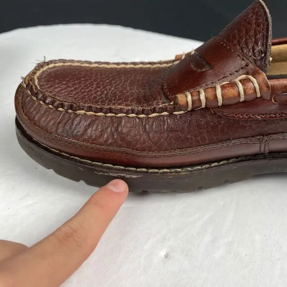 LL Bean Men's Size 10 D Allagash Leather Penny Loafer Shoes 244478 Brown