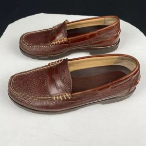 LL Bean Men's Size 10 D Allagash Leather Penny Loafer Shoes 244478 Brown