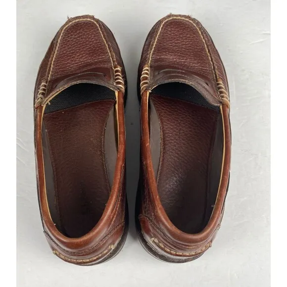 LL Bean Men's Size 10 D Allagash Leather Penny Loafer Shoes 244478 Brown