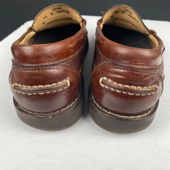 LL Bean Men's Size 10 D Allagash Leather Penny Loafer Shoes 244478 Brown