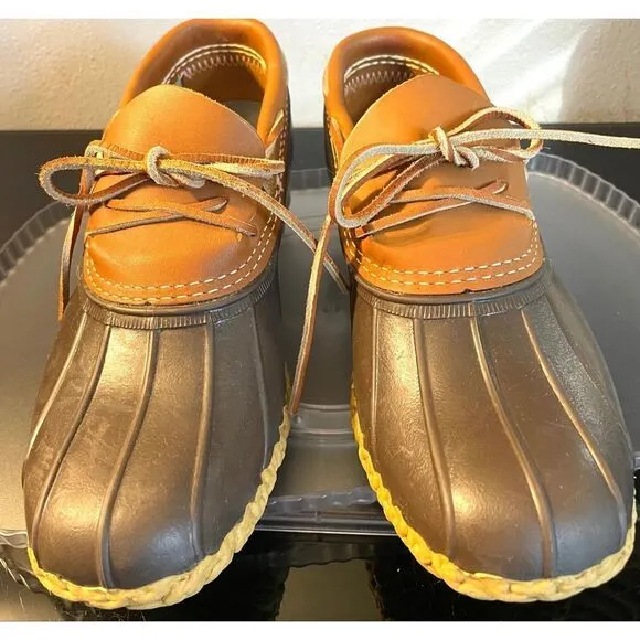 L.L. Bean Men's Bean Boots, Rubber Mocs Size 8 Medium Brown/Tan