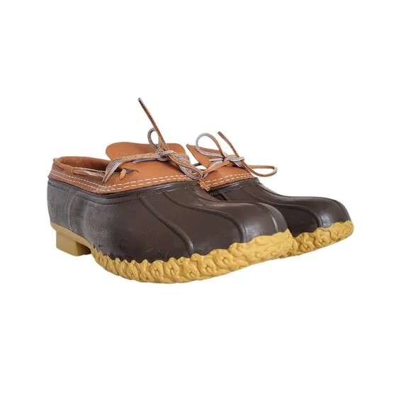 LL Bean Rubber Moc Low Duck Boots in Tan Brown Men's Size 13 (RUNS LARGE)