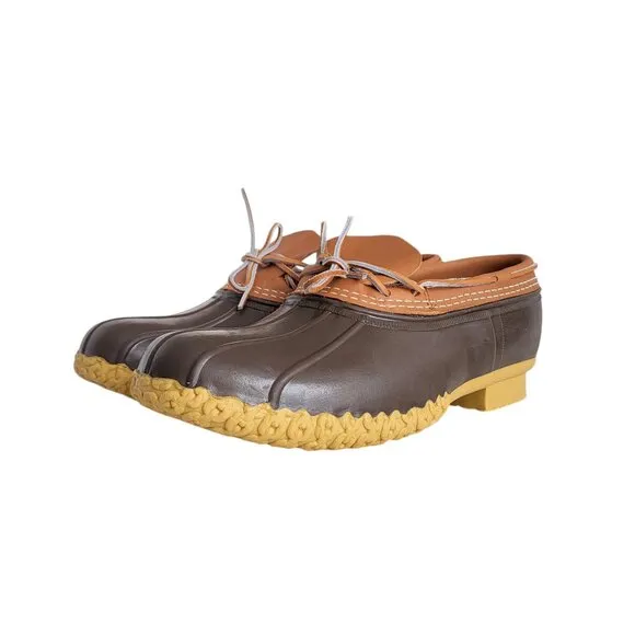 LL Bean Rubber Moc Low Duck Boots in Tan Brown Men's Size 13 (RUNS LARGE)