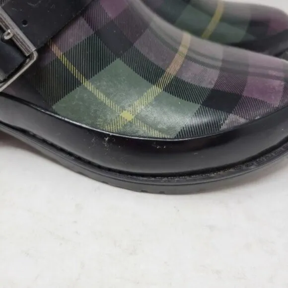 L.L. Bean | Womens Wellies Rain Boots Plaid Purple Green