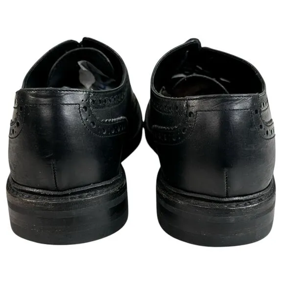 Loake Worton Mens Dress Shoes UK 9 US 10 Black Leather Derby Brogue Lace Up Wing