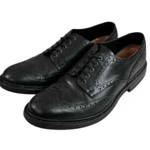 Loake Worton Mens Dress Shoes UK 9 US 10 Black Leather Derby Brogue Lace Up Wing