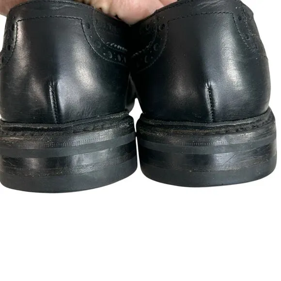 Loake Worton Mens Dress Shoes UK 9 US 10 Black Leather Derby Brogue Lace Up Wing