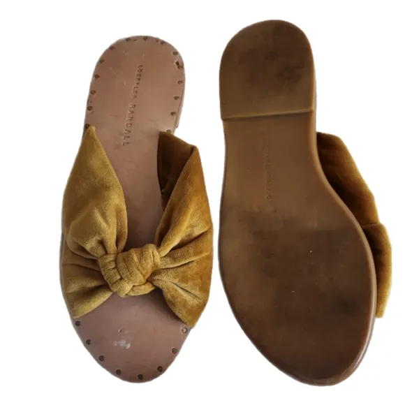 LOEFFLER RANDALL LUCIA VELVET KNOTTED SLIDE SANDALS SIZE 6