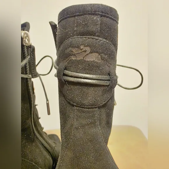 Longcamp  Block Heel Blak Suede Size 37 740$ New