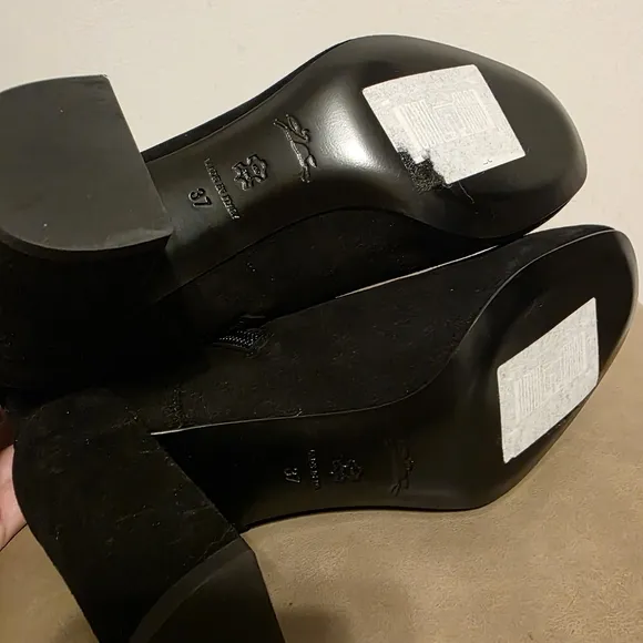 Longcamp  Block Heel Blak Suede Size 37 740$ New