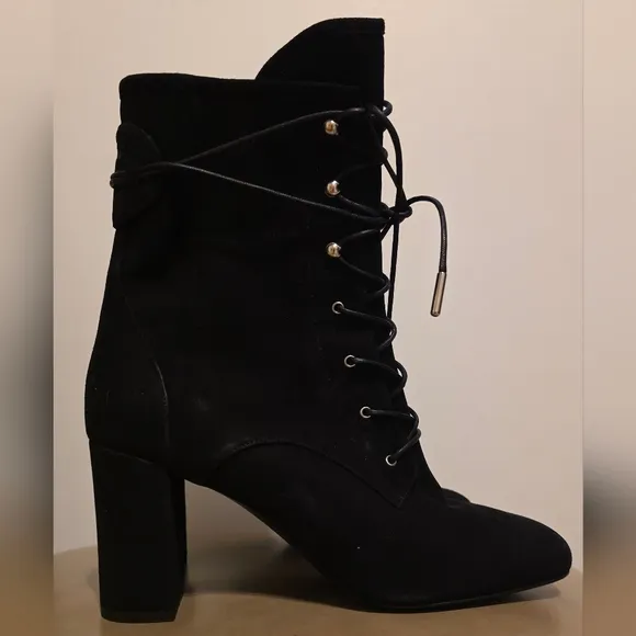 Longcamp  Block Heel Blak Suede Size 37 740$ New